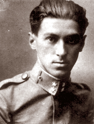 Милош Црњански  као војник аустроугарске 29. регименте у Бечкереку, 1914.